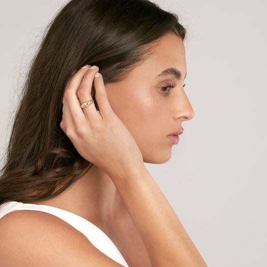 Heart Textured Signet Ring