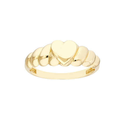 Heart Textured Signet Ring