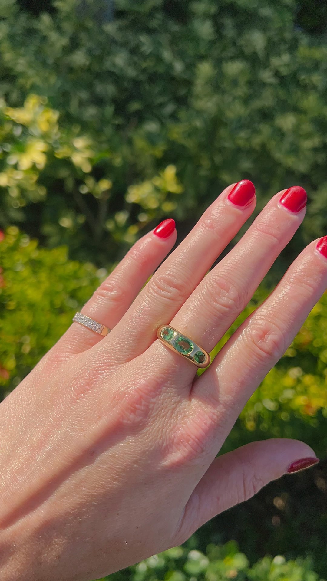 Tsavorite Garnet Bubble Ring