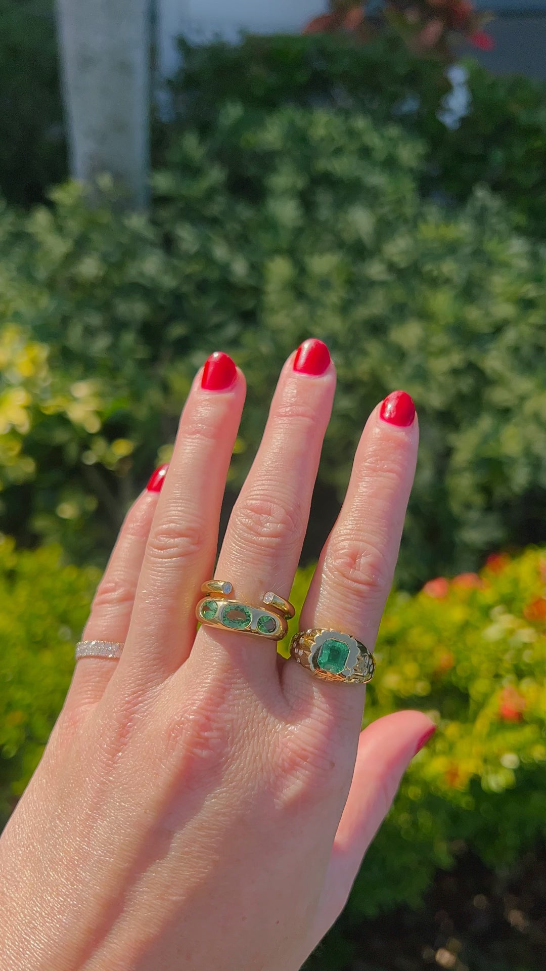 Tsavorite Garnet Bubble Ring