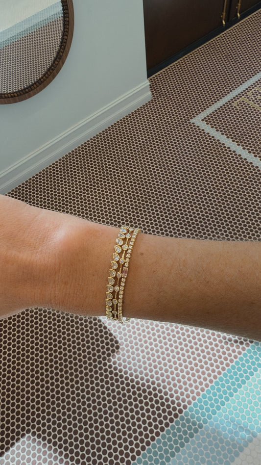 Baguette and Round Diamond Tennis Bracelet