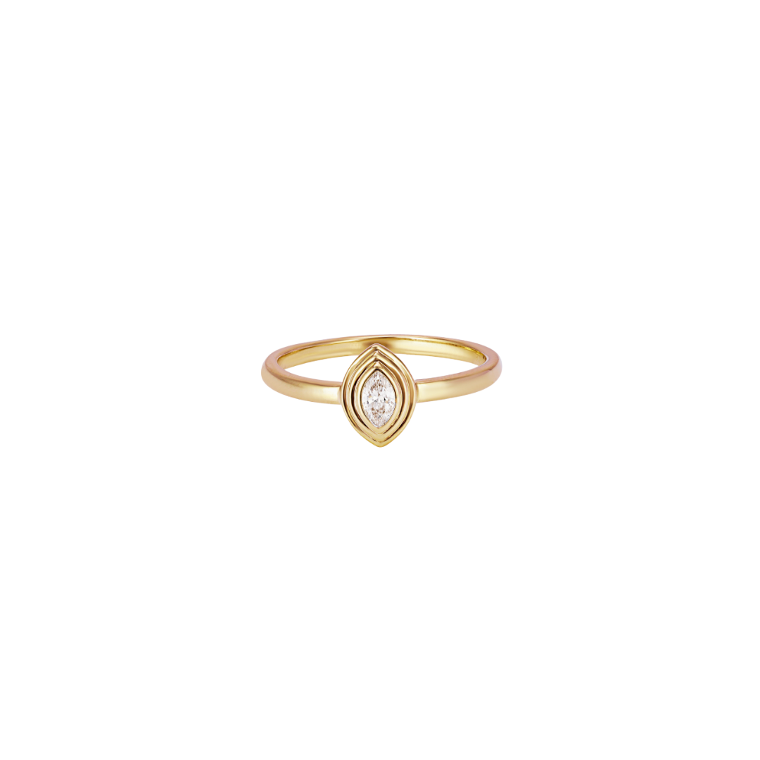 Triple Bezel Marquise-Cut Diamond Ring – Henri Noël
