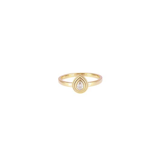 Triple Bezel Pear-Cut Diamond Ring – Henri Noël