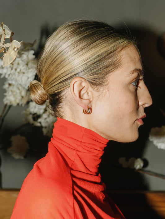 Two-Tone Double Hoops – Henri Noël