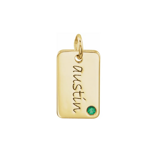 Custom Birthstone Nameplate Necklace