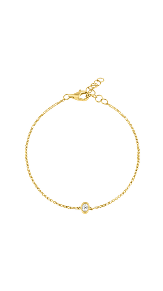 Adjustable Bezel Diamond Oval Bracelet