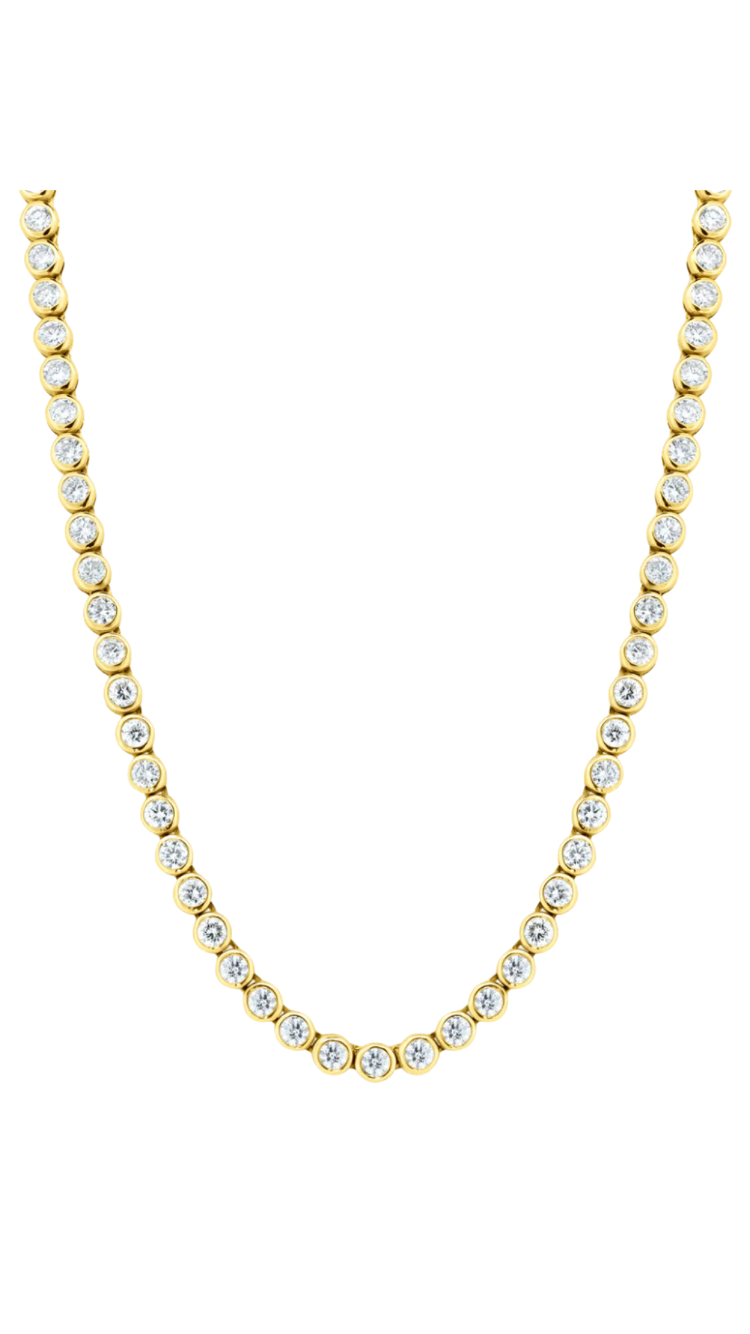 Bezel Set Diamond Tennis Necklace