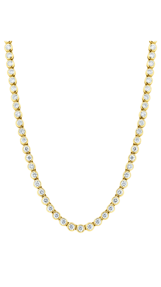 Bezel Set Diamond Tennis Necklace