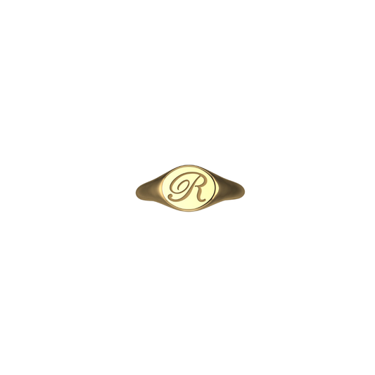 Initial Oval Signet Ring
