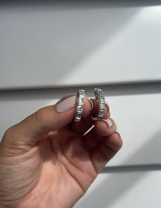 Vintage Princess Cut Diamond Huggies – Henri Noël