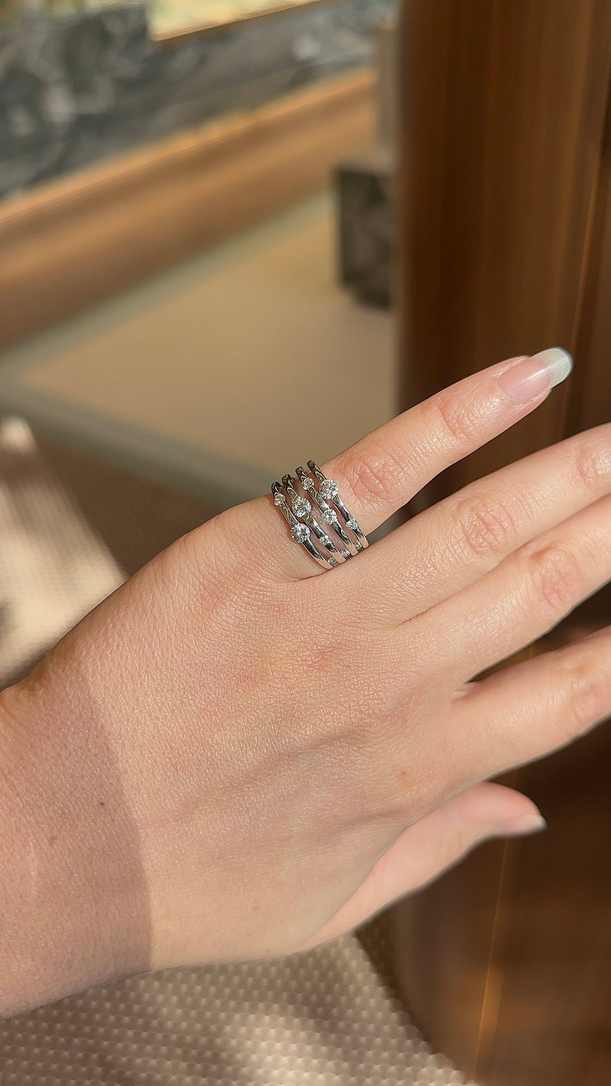 Vintage Quad Row Diamond Band – Henri Noël