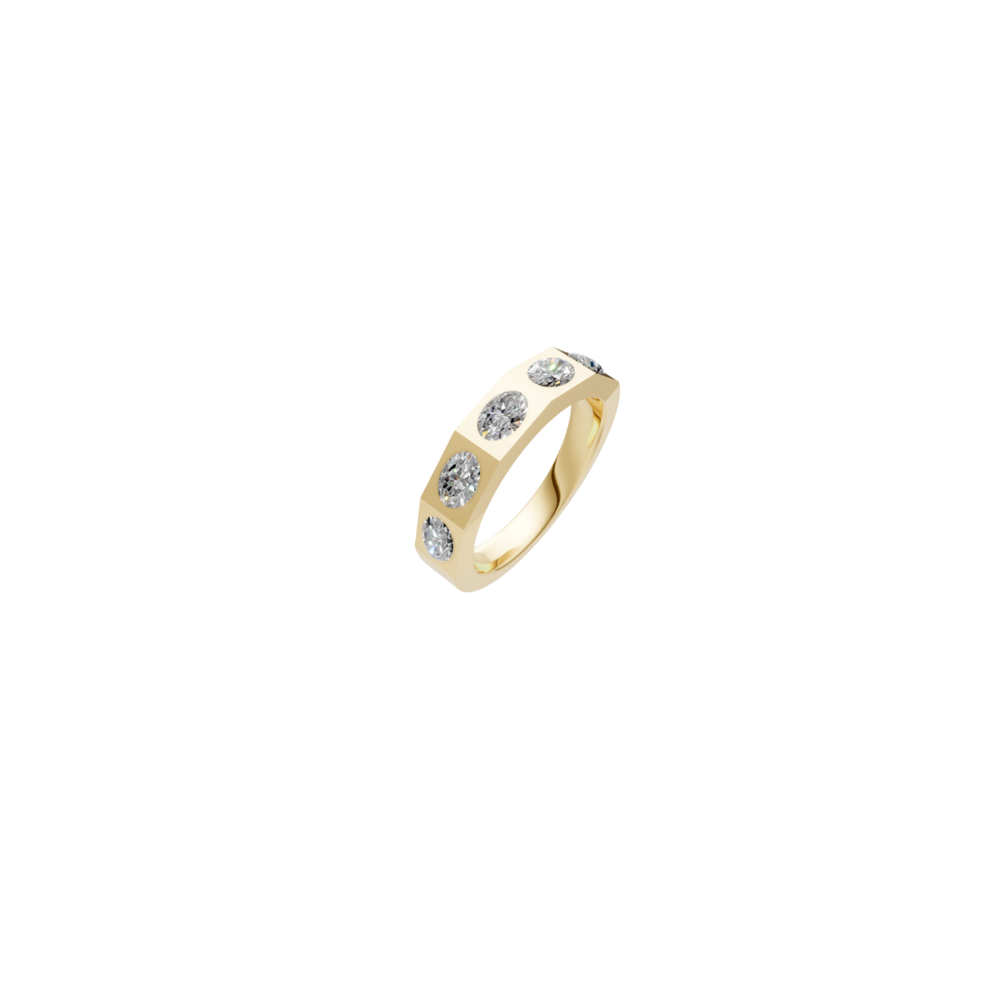 Oval Diamond Flush-Set Band