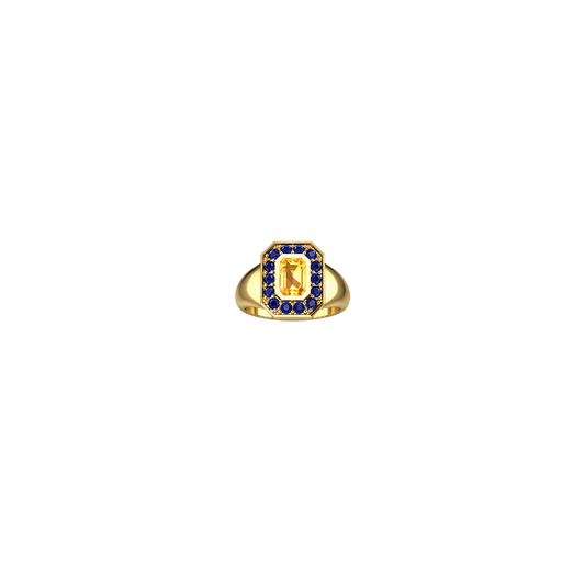 Yellow & Blue Sapphire Pinky Ring – Henri Noël