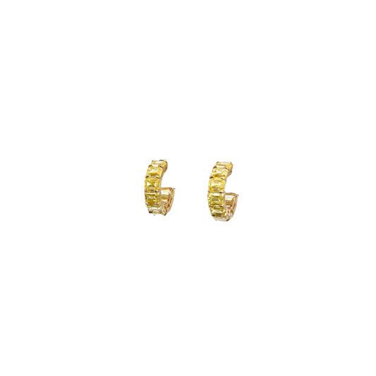 Yellow Diamond Mini Hoops – Henri Noël