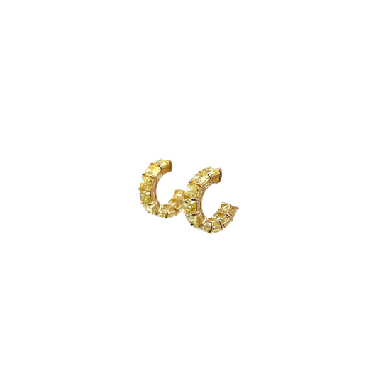 Yellow Diamond Mini Hoops – Henri Noël