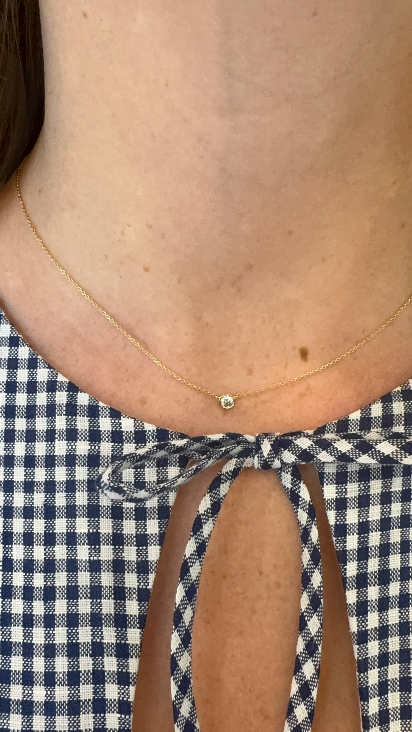 Adjustable Bezel Diamond Necklace – Henri Noël