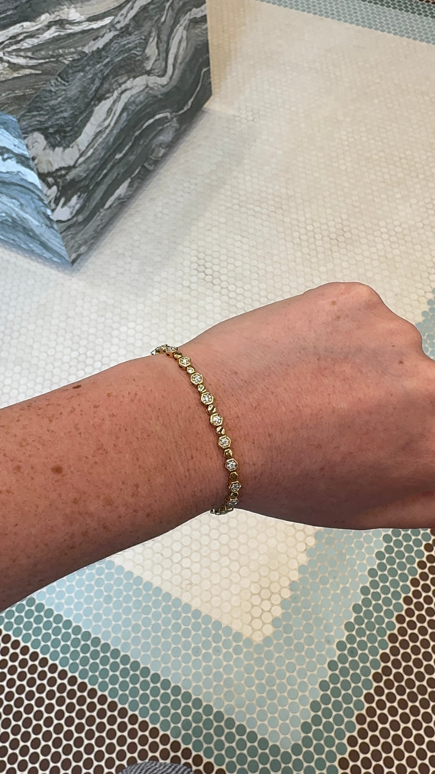 Bezel Octagonal Diamond Tennis Bracelet – Henri Noël