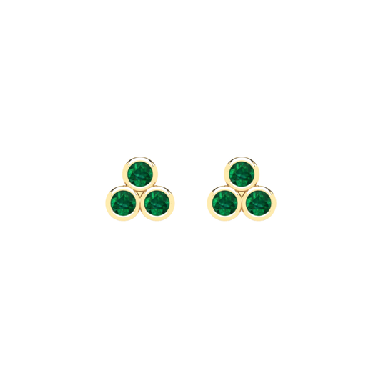 Bezel Emerald Mini Studs