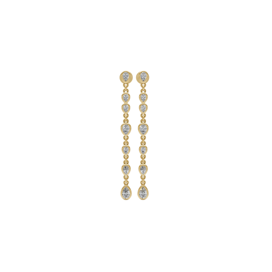 Bezel Pear Diamond Drop Earrings – Henri Noël