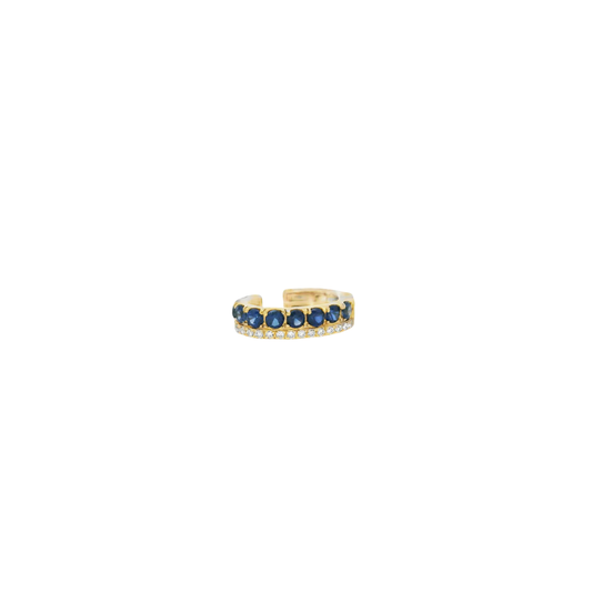 Blue Sapphire and Diamond Ear Cuff – Henri Noël