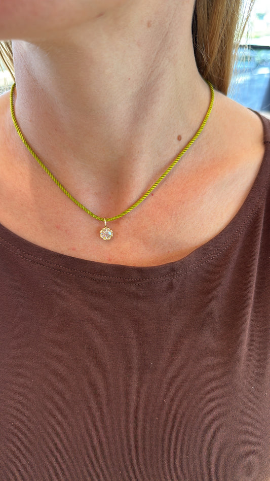 Bamboo Bezel Diamond Pendant