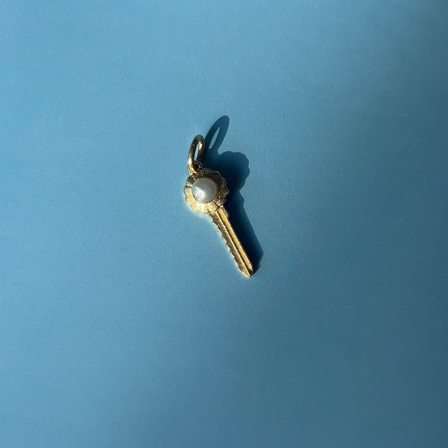 Pearl Scalloped Key Pendant