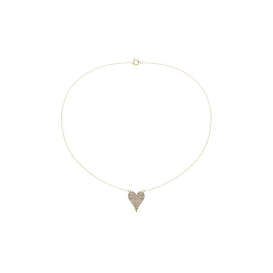 Large Pave Diamond Heart Necklace – Henri Noël