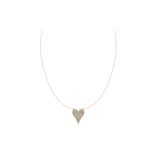 Large Pave Diamond Heart Necklace – Henri Noël
