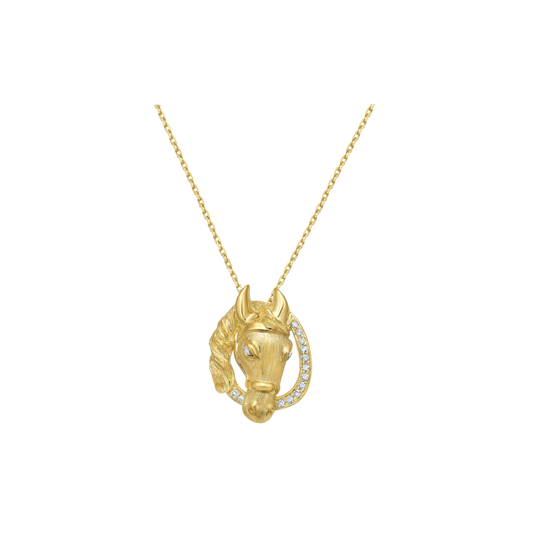 Lionheart- Legacy Diamond Satin Horse Necklace