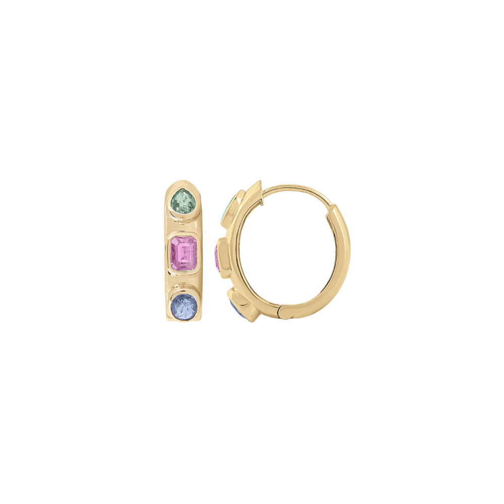 Multi Shape Sapphire Hoops – Henri Noël