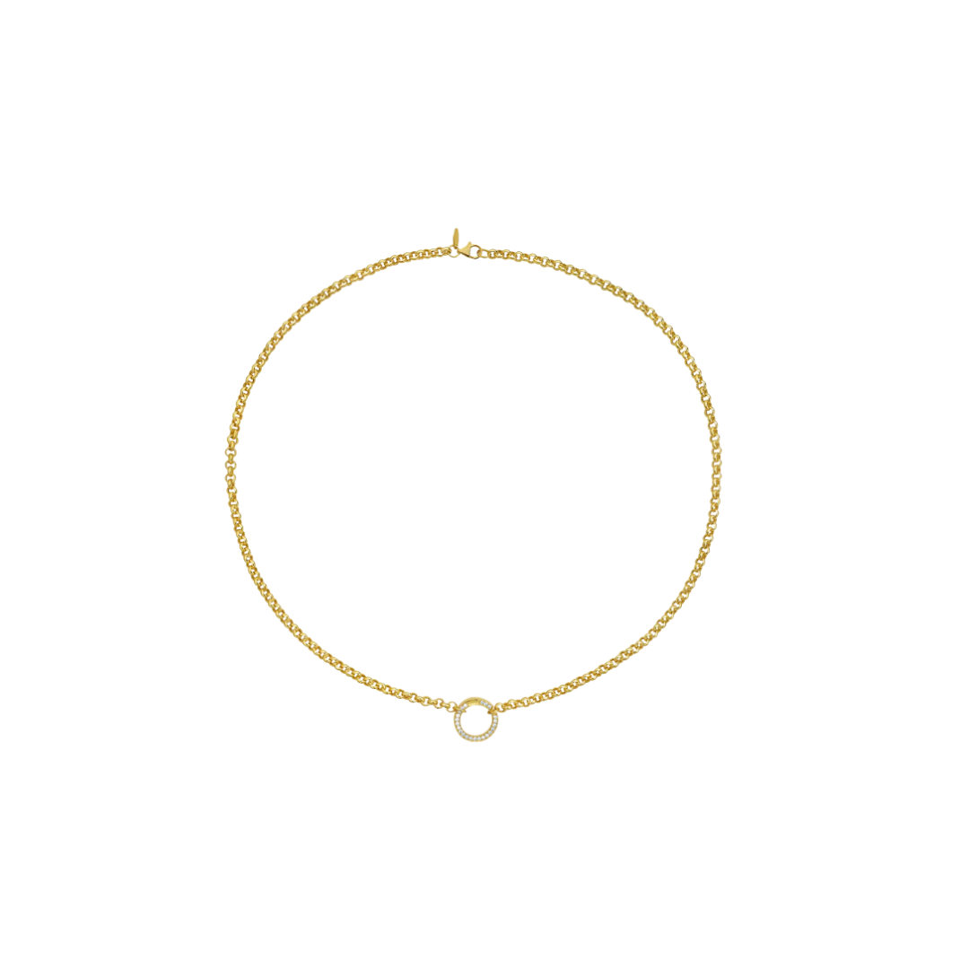 Lionheart- Rolo 4mm Link Chain with Diamond Push In Connector