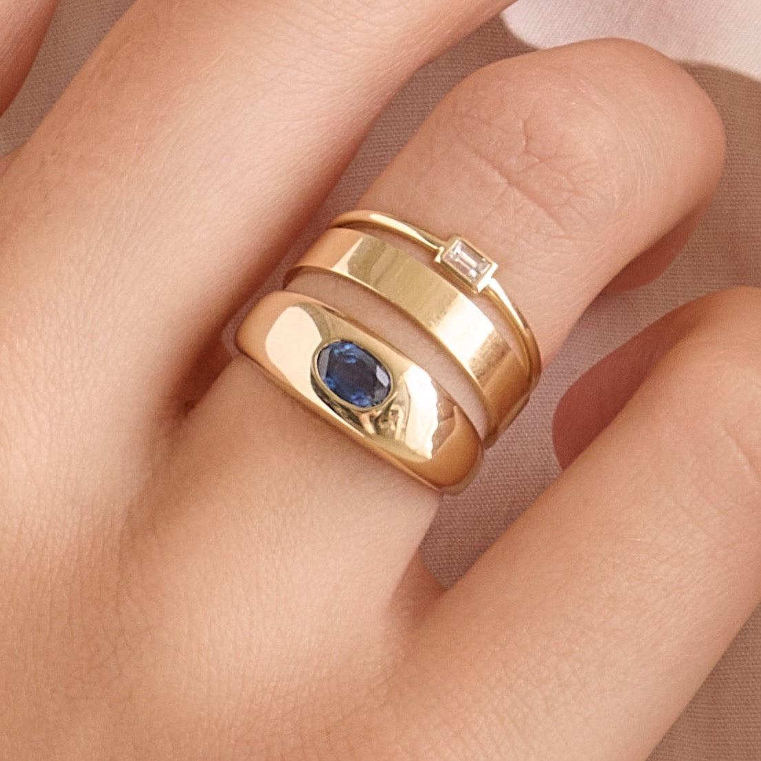 Gemstone Bubble Signet Ring