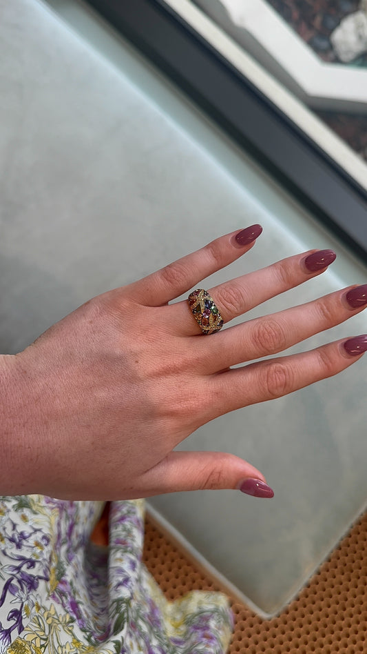 Vintage Effy Multi Color Starfish Ring