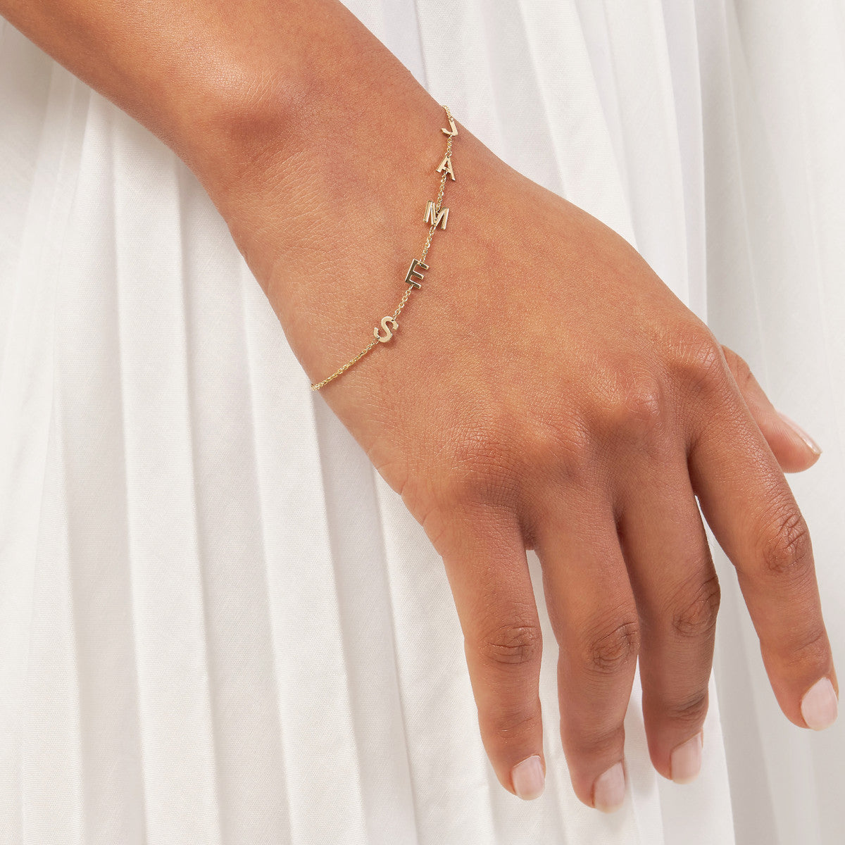 14k Block Initials Bracelet – Henri Noël