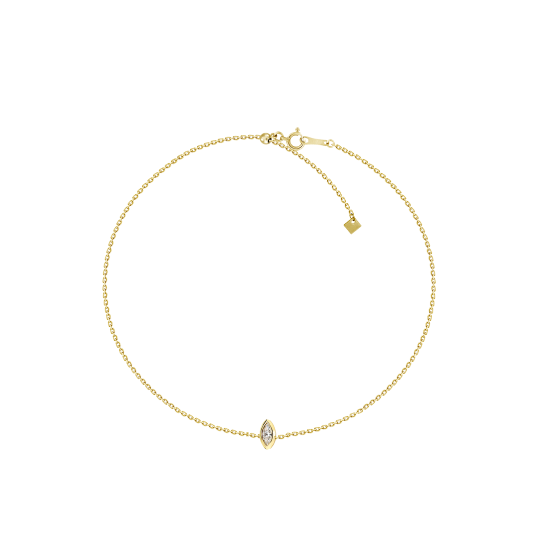 Adjustable Bezel Diamond Marquise Bracelet