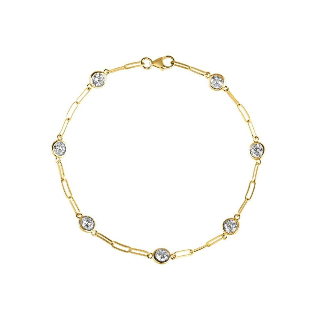 Paperclip and Diamond Bracelet