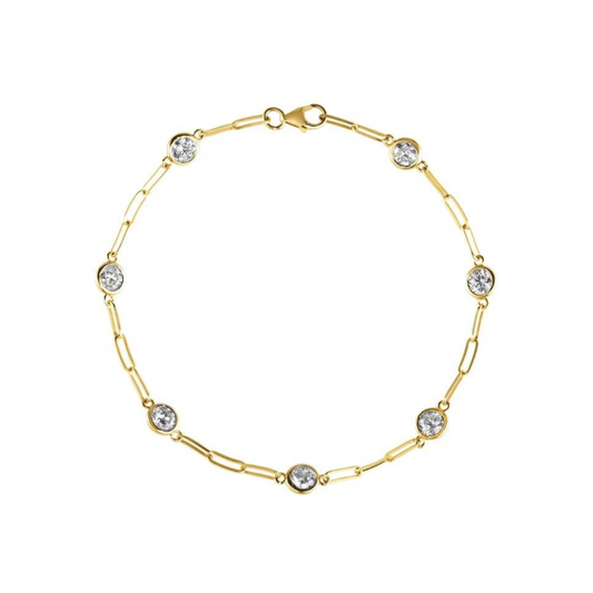 Paperclip and Diamond Bracelet