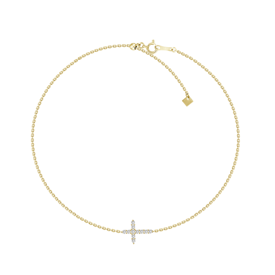 Adjustable Diamond Cross Bracelet
