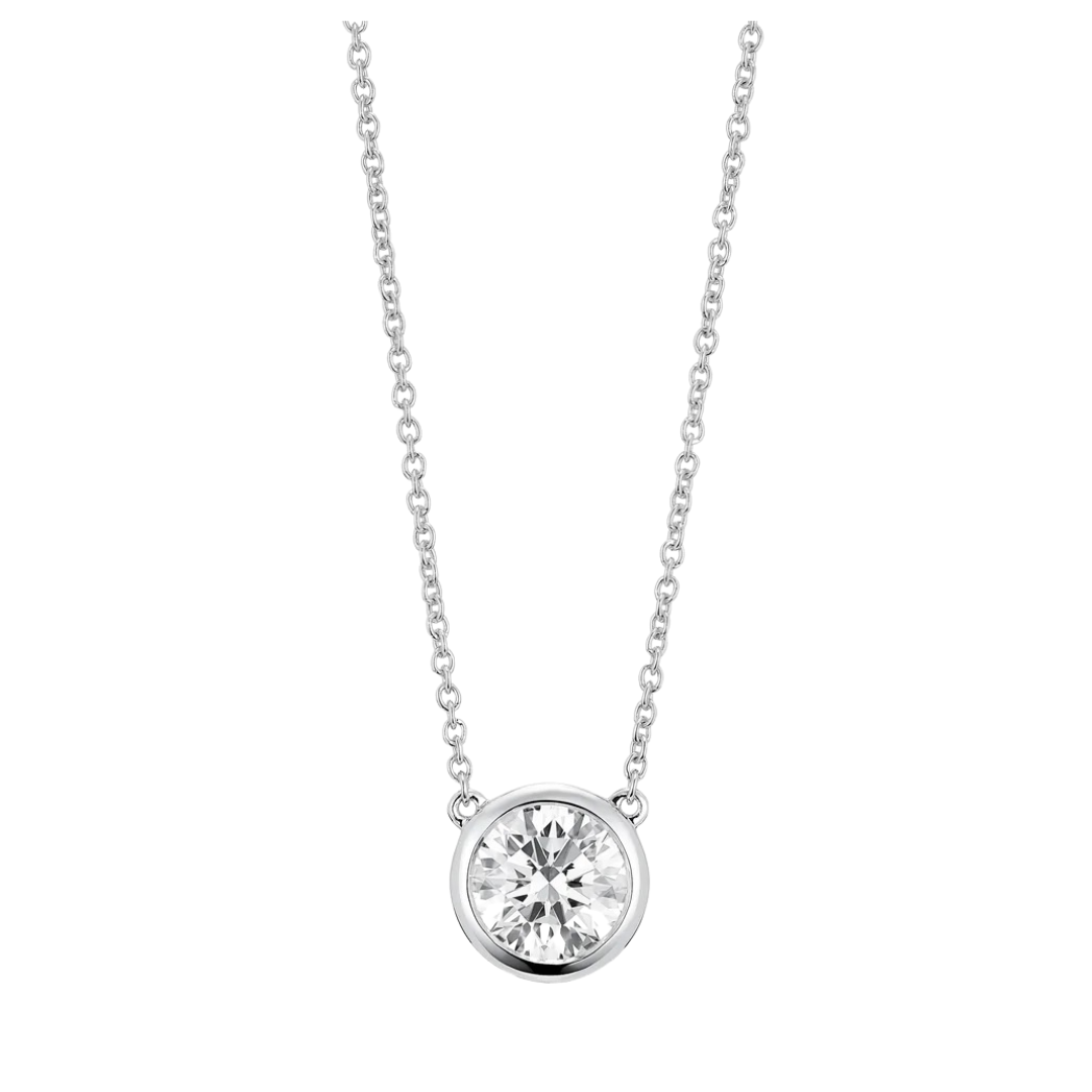 Adjustable Bezel Diamond Necklace