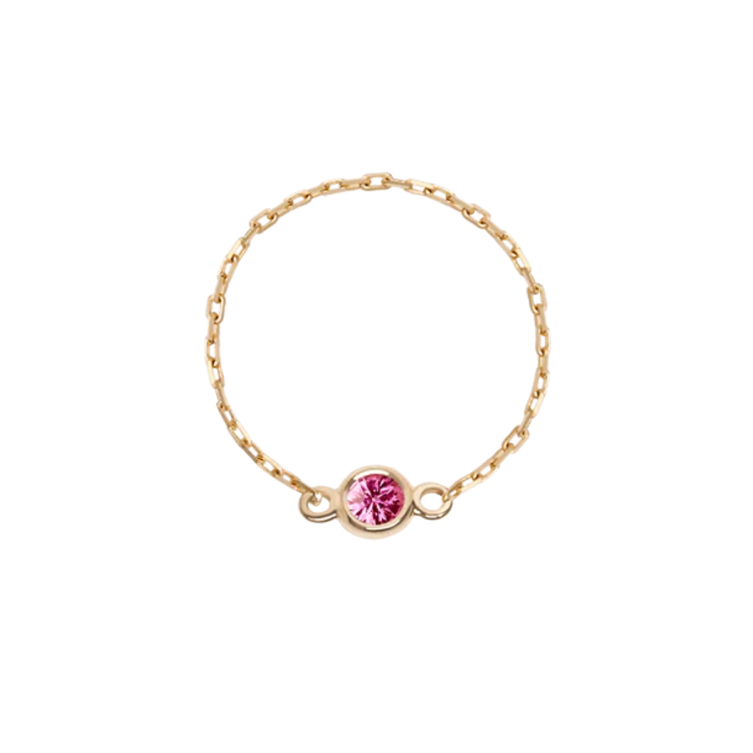 Pink Sapphire Chain Ring