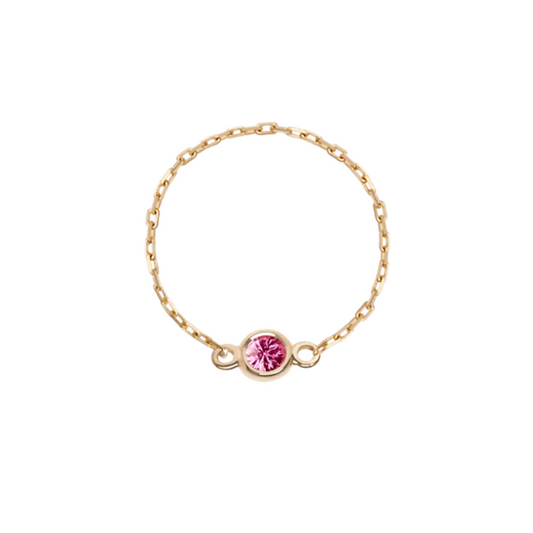 Pink Sapphire Chain Ring