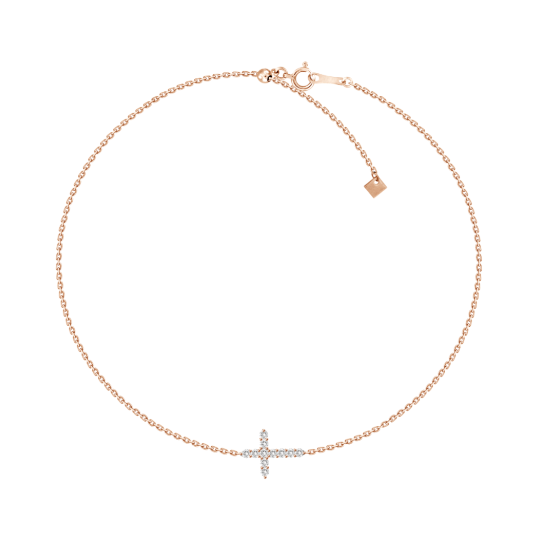 Adjustable Diamond Cross Bracelet