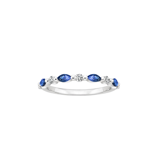 Marquise Sapphire and Diamond Band