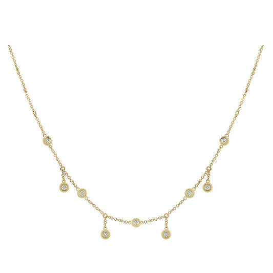 Alternating Diamond Drop Station Necklace