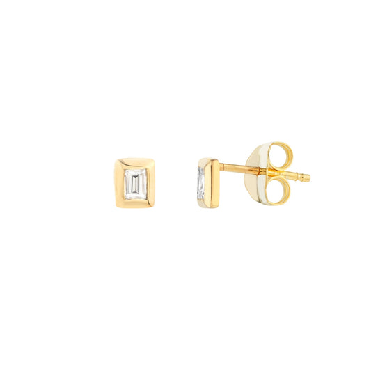 Baguette Bezel Set Studs – Henri Noël