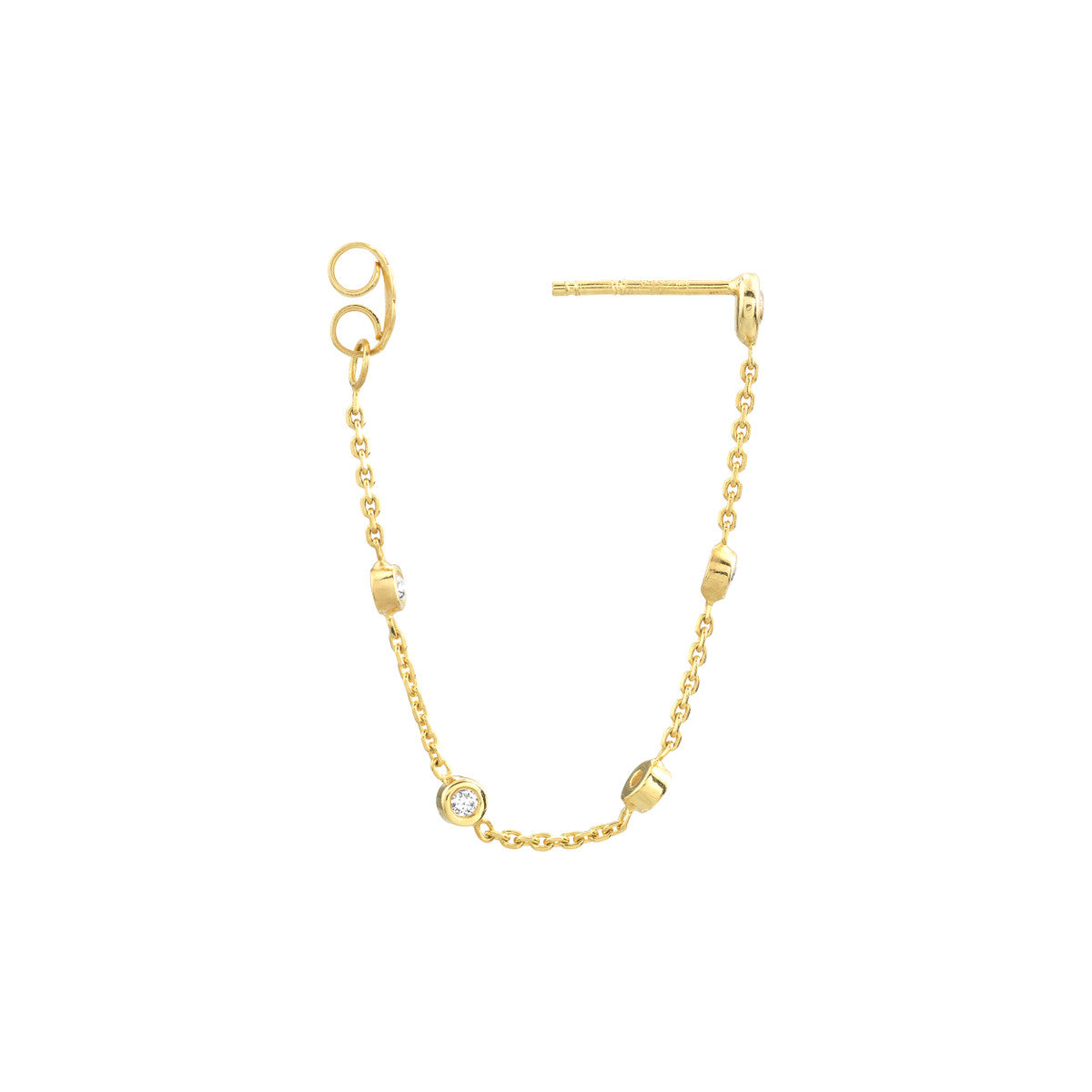 Bezel Chain Earrings – Henri Noël