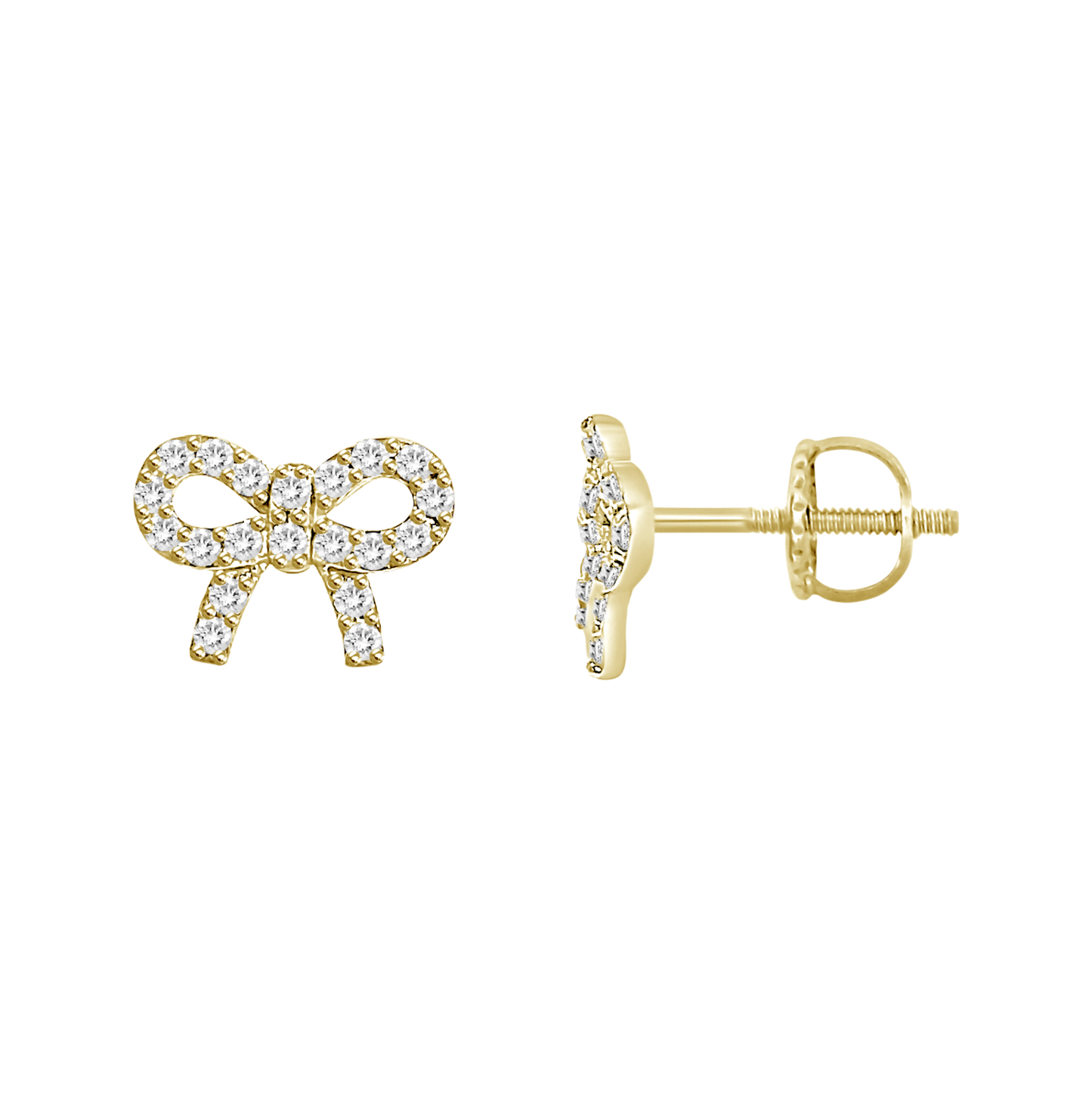 Diamond Bow Earrings