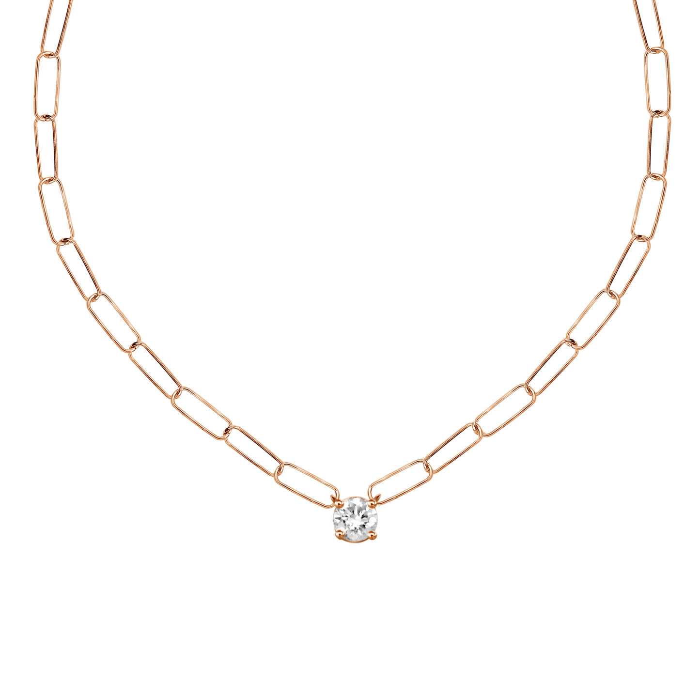 Diamond Paperclip Necklace