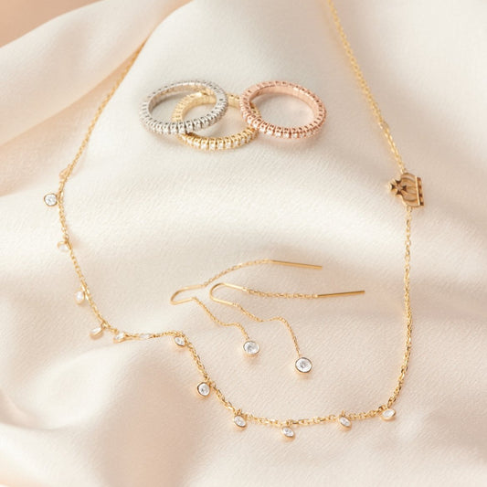 Diamond Bezel Threader Earrings – Henri Noël