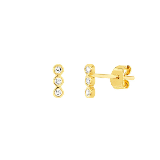 Diamond Bezel Trio Studs – Henri Noël